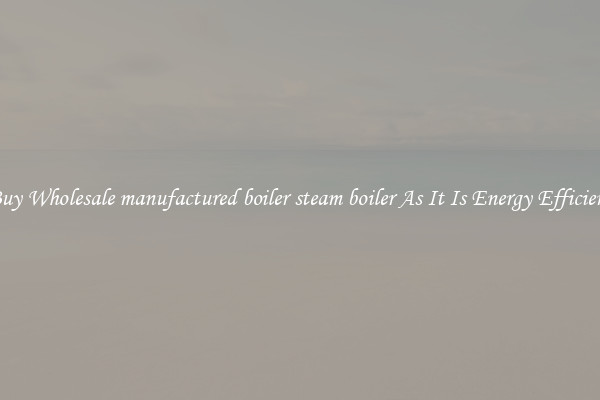 Buy Wholesale manufactured boiler steam boiler As It Is Energy Efficient