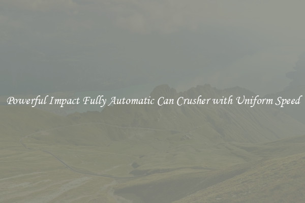 Powerful Impact Fully Automatic Can Crusher with Uniform Speed