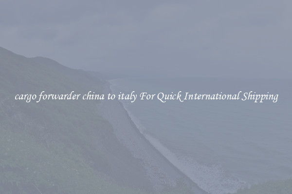 cargo forwarder china to italy For Quick International Shipping