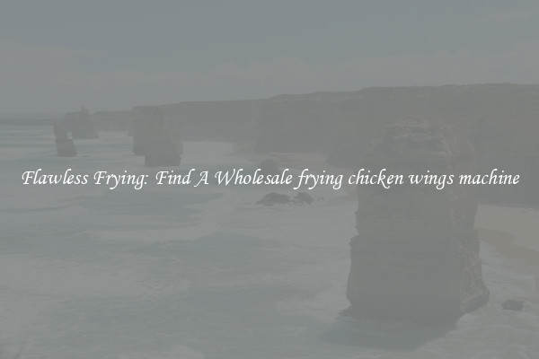 Flawless Frying: Find A Wholesale frying chicken wings machine