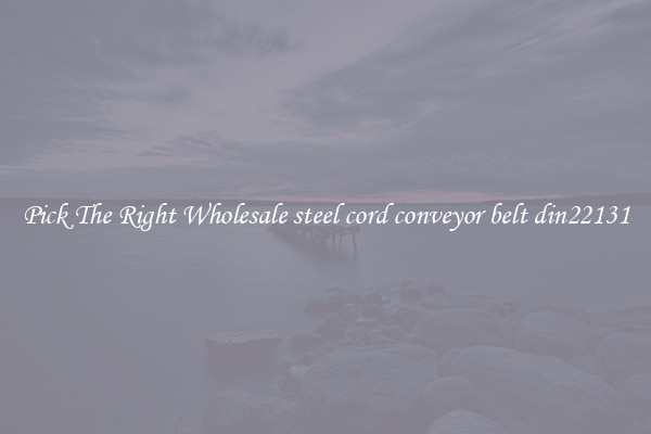 Pick The Right Wholesale steel cord conveyor belt din22131