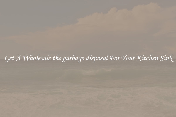 Get A Wholesale the garbage disposal For Your Kitchen Sink
