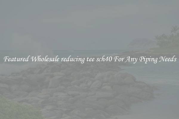 Featured Wholesale reducing tee sch40 For Any Piping Needs